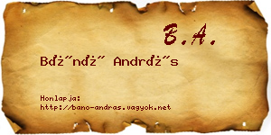 Bánó András névjegykártya