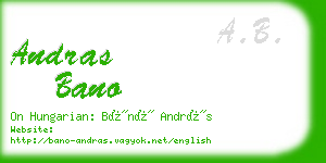 andras bano business card